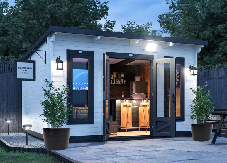 Strata Indoor or Outdoor Blacksmith Patio Planter 35cm , Black Wide Planters (121574) - Image 3