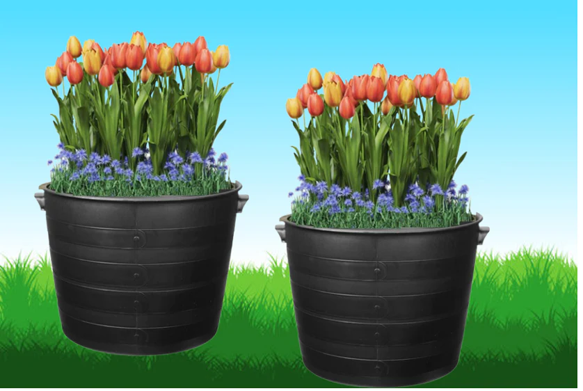 Strata Indoor or Outdoor Blacksmith Patio Planter 35cm , Black Wide Planters (121574) - Image 4