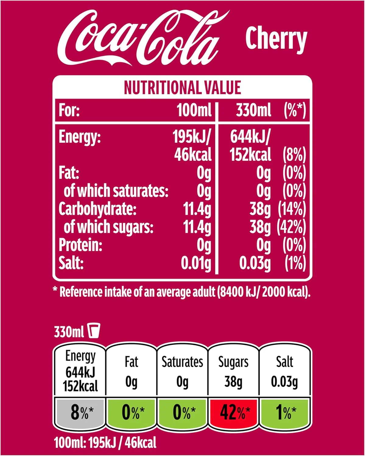 Coca Cola Cherry 330ml Tray (24 Cans) - Image 4