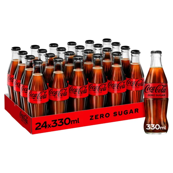 Coca Cola Zero Iconic GLASS Bottles 24x330ml - Image 5