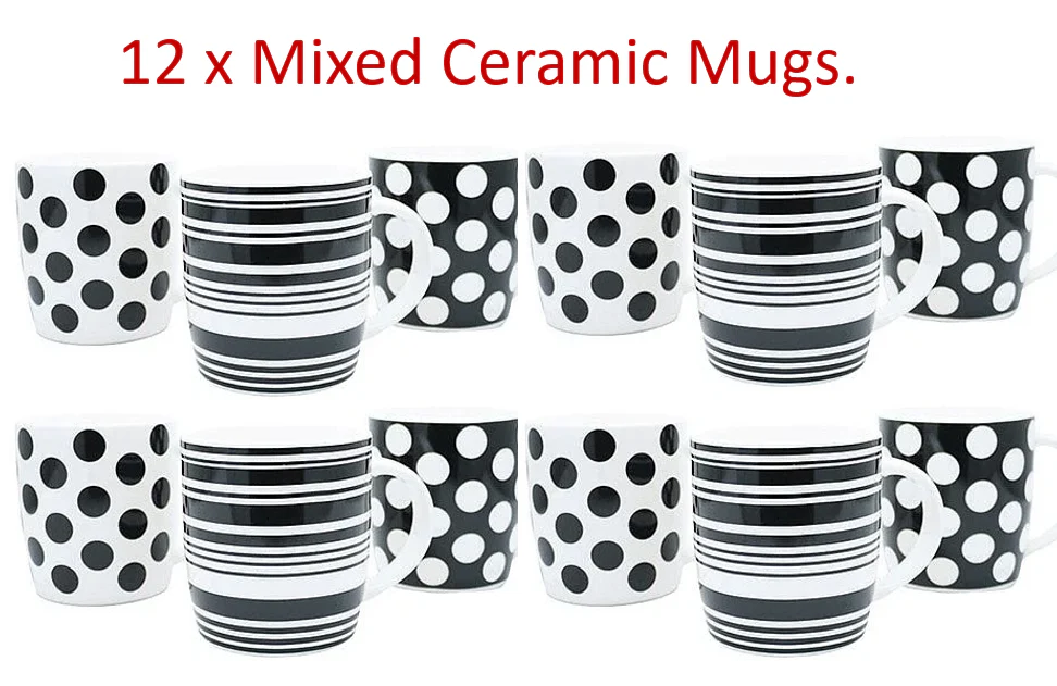 Fixtures Brand Black & White 12oz/350ml Coffee/Tea Mug - Image 6